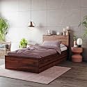 Wakefit Bed | 1 Yr Warranty | Single Size Bed, Comes with Storage Box, Noise-Free, Density: 680–750 kg/m³, Termite &amp; Borer Resistant, Fits Mattresses Up to 8 Inches (Taurus 72 x 36 - Columbian Walnut)
