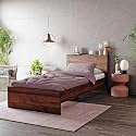Wakefit Bed | 1 Yr Warranty | Single Size Bed, Non-Storage, Sturdy Construction, Density: 680–750 kg/m³, Termite &amp; Borer Resistant, Fits Mattresses Up to 8 Inches (Taurus 78 x 36 - Columbian Walnut)