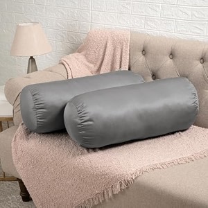 wakefit soft bolster pillow  set of 2  25x10 inch  hollow fiber filling amp 100 gsm peach finished fabric  machine washable pillow  for bed sofa amp diwan  night owl