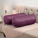 Wakefit Soft Bolster Pillow | Set of 2 | 25x10 Inch | Hollow Fiber Filling &amp; 100 GSM Peach Finished Fabric | Machine Washable Pillows | for Bed, Sofa &amp; Diwan - Black Beauty