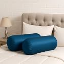 Wakefit Soft Bolster Pillow | Set of 2 | 25x10 Inch | Hollow Fiber Filling &amp; 100 GSM Peach Finished Fabric | Machine Washable Pillows | for Bed, Sofa &amp; Diwan - Black Beauty
