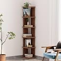 Wakefit Book Shelf for Home | 1 Year Warranty | Corner Shelf for Living Room, Wall Shelf for Living Room, Engineered Wood - Dyer (5 Shelves)