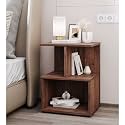 Wakefit Bedside Table| Engineered Wood Side Table with Storage with Single Drawer | 1 Year Warranty | - Cinder - Columbian Walnut