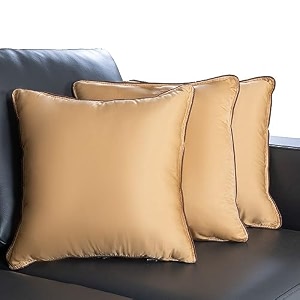 wakefit cushion for sofa  super soft fabric bed cushion pillow throw pillow for sofa  premium fresh hollow fibre filling  24x24 inches  beige  set of 3