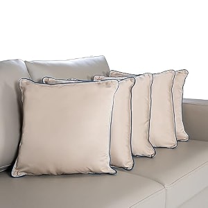wakefit polyester cushion for sofa  super soft fabric bed cushion pillow throw pillow for sofa  premium fresh hollow fibre filling  24x24 inches  taupe  set of 5