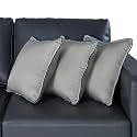 Wakefit Cushion for Sofa | Super Soft Fabric Cushion Pillow, Throw Pillow for Sofa | Premium Fresh Hollow Fibre Filling | 12x12 Inches | Grey | Set of 5
