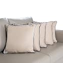 Wakefit Polyester Cushion for Sofa | Super Soft Fabric Bed Cushion Pillow, Throw Pillow for Sofa | Premium Fresh Hollow Fibre Filling | 24x24 Inches | Taupe | Set of 5