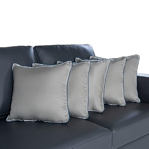 wakefit cushion for sofa  super soft fabric cushion pillow throw pillow for sofa  premium fresh hollow fibre filling  12x12 inches  grey  set of 5