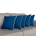 Wakefit Cushion for Sofa | Super Soft Fabric Cushion Pillow, Throw Pillow for Sofa | Premium Fresh Hollow Fibre Filling | 12x12 Inches | Dark Teal | Set of 5