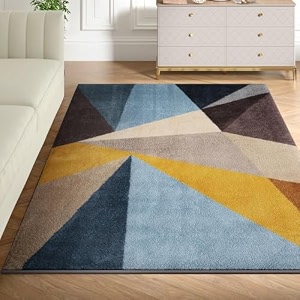textured tufted and printed carpet  rectangular carpet for your living room amp drawing room  soft stylish amp durable  5 x 7 feet  micro polyester  anti skid backing  boho floral- yellowgreenred