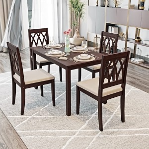 wakefit dining table set  3 years warranty  dining table dining table 4 seater dining table 4 seater with chairs 4 seater dining table - minto sheesham wood brown