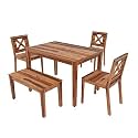 Wakefit Giloy Dining Table - 4 Seater I Marble Finish I Vitrified Tile Top I Amphora White