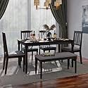Wakefit Dining Table Set | 3 Years Warranty | Dining Table, Dining Table 6 Seater, Dining Table 6 Seater with Chairs and Bench, 6 Seater Dining Table - Fanila - (Sheesham Wood, Brown)