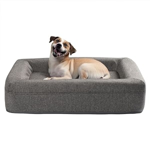 wakefit memory foam cat amp dog bed - 1 year warranty orthopedic supportive foam with removable washable cover 26 x 19 x 6 inch grey