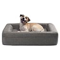 Wakefit Dog Bed, Cat Bed, Large Size, Orthopedic, Supportive Foam with Removable Washable Cover (D-44X35X7, W-41Kg, Grey)