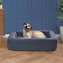 Wakefit Dog Bed | 1 Year Warranty | Cat Bed, Dog Bed Medium Size, Bed for Dog, Pet Bed, Orthopedic Dog Bed, Supportive Foam with Removable Washable Cover (33 X 25 X 6 inch, Blue)