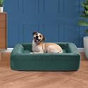 Wakefit Memory Foam Dog Bed - Orthopedic Pet Bed for Small Dogs and Cats With 1 Year Warranty, Supportive Foam, Removable Washable Cover (26 X 19 X 6 Inch, Green)
