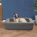 Wakefit Memory Foam Dog Bed - Orthopedic Pet Bed for Cats and Medium Dogs, Supportive Foam With Removable Washable Cover (33 X 25 X 6 Inch, Grey) - 1 Year Warranty
