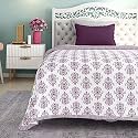 Wakefit Dohar Single Bed | 100% Cotton Blanket for Single Size Bed, Quilt | 110 GSM | Reverisible AC Blanket | 90x56 Inches - Susane Burgundy