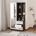 Wakefit Dressing Table with Storage | 1 Year Warranty | Dressing Table with Mirror &amp; Storage (Engineered Wood - Wenge &amp; Frosty White, Mako)
