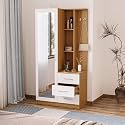 Wakefit Dressing Table with Storage and Mirror | 1 Year Warranty | Wardrobe with Dressing Table (Engineered Wood - Urban Teak & Frosty White, Mako)