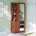 Wakefit Dressing Table with Mirror &amp; Storage | 1 Year Warranty | Mirrored Dressing Table with Stool (Engineered Wood - Columbian Walnut, Azha)
