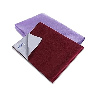 wakefit dry sheet for new born baby  waterproof sheet for toddler  anti-piling fleece extra absorbent quick dry sheet  infant bed protector  medium 100x70 cms  aqua blue amp sea green - set of 2