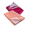 Wakefit Dry Sheet for New Born Baby | Waterproof Sheet for Toddler | Anti-Piling Fleece Extra Absorbent Quick Dry Sheet | Infant Bed Protector | Medium (100x70 Cms) | Aqua Blue &amp; Sea Green - Set of 2