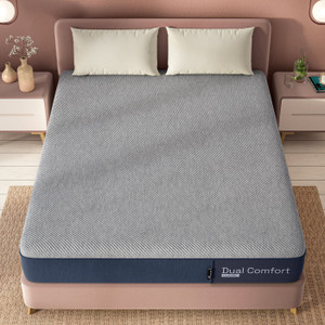wakefit dual comfort - reversible hard  soft 8 inch double high resilience hr foam mattress