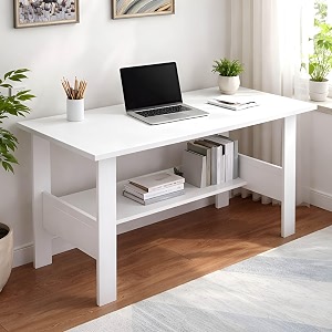 wakefit study table  1 yr warranty  study table with book shelf computer table for home pc office table for home free installation from brand modern wobble-free amp durable design edwin - fw