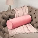 Wakefit Firm Bolster Pillow | Pack of 1 | 23x8 Inch | Firm Foam &amp; Removable Velvet Fabric | Machine Washable Cover | for Bed, Sofa &amp; Diwan | Pink