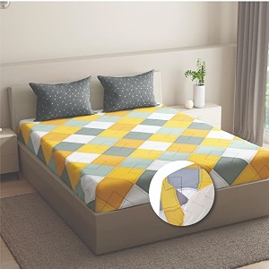 Wakefit Fitted 144TC 100 Cotton Printed Bedsheet