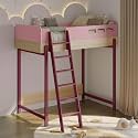 Wakefit Frostie Kids High Loft Bed - Pink