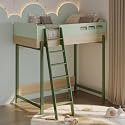 Wakefit Frostie Kids High Loft Bed - Green