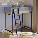 Wakefit Frostie Kids High Loft Bed - Blue