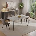 Wakefit Giloy Dining Table - 6 Seater I Marble Finish I Vitrified Tile Top I Alaska White