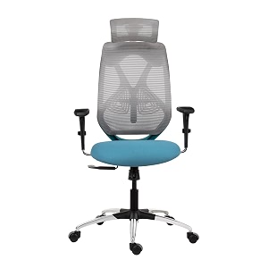 wakefit gravita high back office chair white and sea green body chrome base multi lock mechanism
