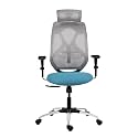 Wakefit Gravita High Back Office Chair, White and Sea Green Body, Chrome Base, Multi Lock Mechanism