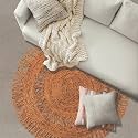 Wakefit Juteloop Jute Rug (Natural Brown, 106.7 cm cm Dia)