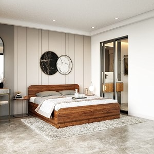 wakefit bed  1 yr warranty  king size bed comes with storage box noise free density 680750 kgm termite amp borer resistant fits mattresses up to 8 inches petra 78 x 72 - columbian walnut