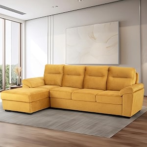 wakefit sofa set  5 year warranty  sofa 3 seater 3 seater sofa for living room wooden sofa set 3 seater  left aligned sofa for living room - lounger plusreflection  yellow