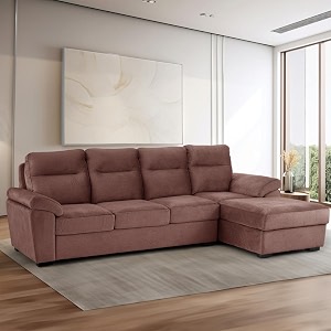 wakefit sofa set  3 year warranty  sofa 3 seater 3 seater sofa for living room wooden sofa set 3 seater  right aligned sofa for living room - lounger plusreflection  rose brown