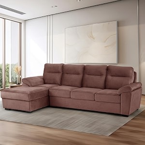 wakefit sofa set  3 year warranty  sofa 3 seater 3 seater sofa for living room wooden sofa set 3 seater  left aligned sofa for living room - lounger plusreflection  rose brown