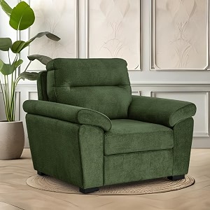 wakefit sofa set  5 year warranty  sofa 1 seater 1 seater sofa for living room wooden sofa set single seater - lounger plusreflection  green