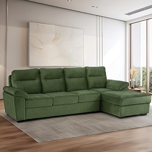 wakefit sofa set  5 year warranty  sofa 3 seater 3 seater sofa for living room wooden sofa set 3 seater  right aligned sofa for living room - lounger plusreflection  green