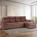 Wakefit Sofa Set | 3 Year Warranty | Sofa 3 Seater, 3 Seater Sofa for Living Room, Wooden Sofa Set, 3 Seater + Right Aligned, Sofa for Living Room - Lounger Plus(Reflection : Rose Brown)