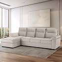 Wakefit Sofa Set | 3 Year Warranty | Sofa 3 Seater, 3 Seater Sofa for Living Room, Wooden Sofa Set, 3 Seater + Left Aligned, Sofa for Living Room - Lounger Plus(Reflection : White)