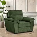 Wakefit Sofa Set | 5 Year Warranty | Sofa 1 Seater, 1 Seater Sofa for Living Room, Wooden Sofa Set, Single Seater - Lounger Plus(Reflection : Green)