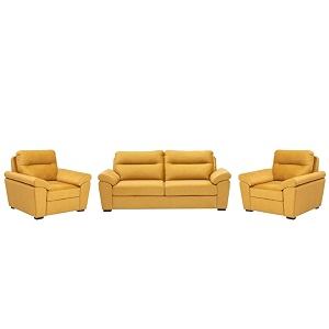wakefit 5 seater sofa set  5 year warranty  lounger plus reflection yellow - living room sofa yellow solid rectangular