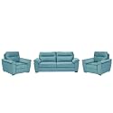 Wakefit 5 Seater Sofa Set | 3+1+1 Seater, Lounger Plus | Aqua Blue | Pine Wood, Engineered Wood Frame | Polyester Upholstery | 40 Density Foam Filling | 5 Year Warranty